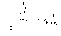 Схема автоколебательного мультивибратора на базе триггера Шмитта