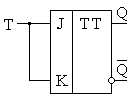 Реализация T-триггера на асинхронном JK-триггере